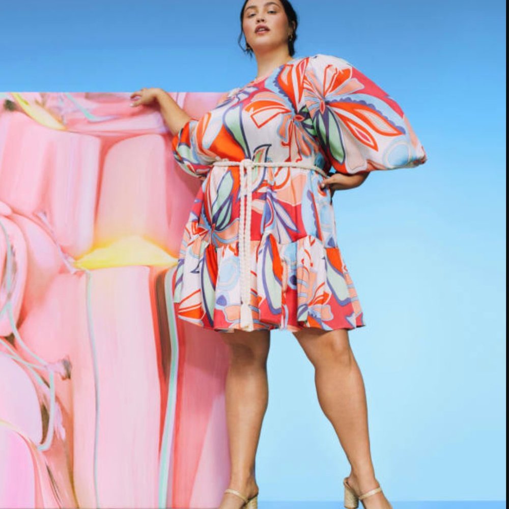Alexis x Target floral dress in "Pucci print" w belt BNWT SZ 1X roomy fit